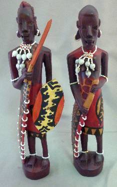 Hand-painted Maasai Couple Hand-painted Maasai Couple