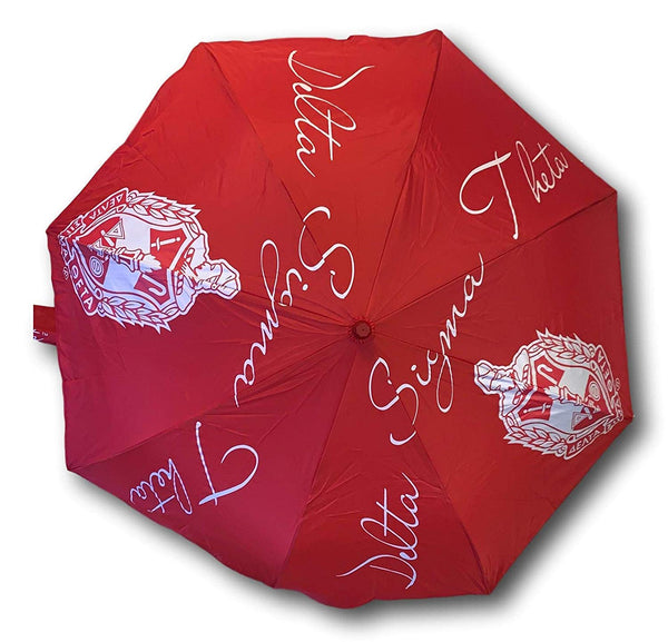 Delta Sigma Theta Sorority Upside Down Inverted Dual Layer Umbrella Black