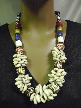 Antique Cowry Shell African Necklace