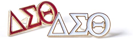 Delta Sigma Theta Sorority 3 Letter White Color Lapel Pin