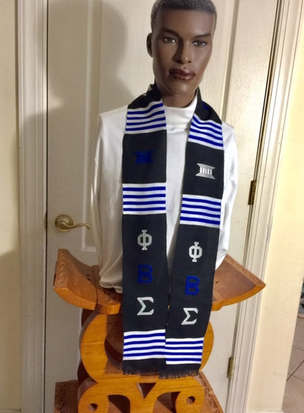 Phi Beta Sigma Black Kente Stole