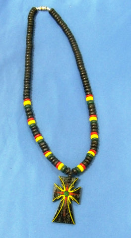 Rasta Cross Necklace