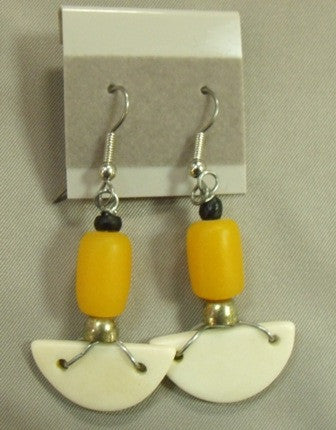 African Wooden & Beaded Earrings