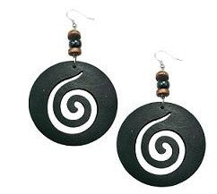 Wooden Swirl Earrings